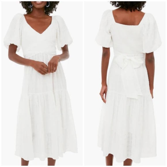 TUCKERNUCK HYACINTH HOUSE
White Sydney Midi Dress SZ L - Picture 1 of 7